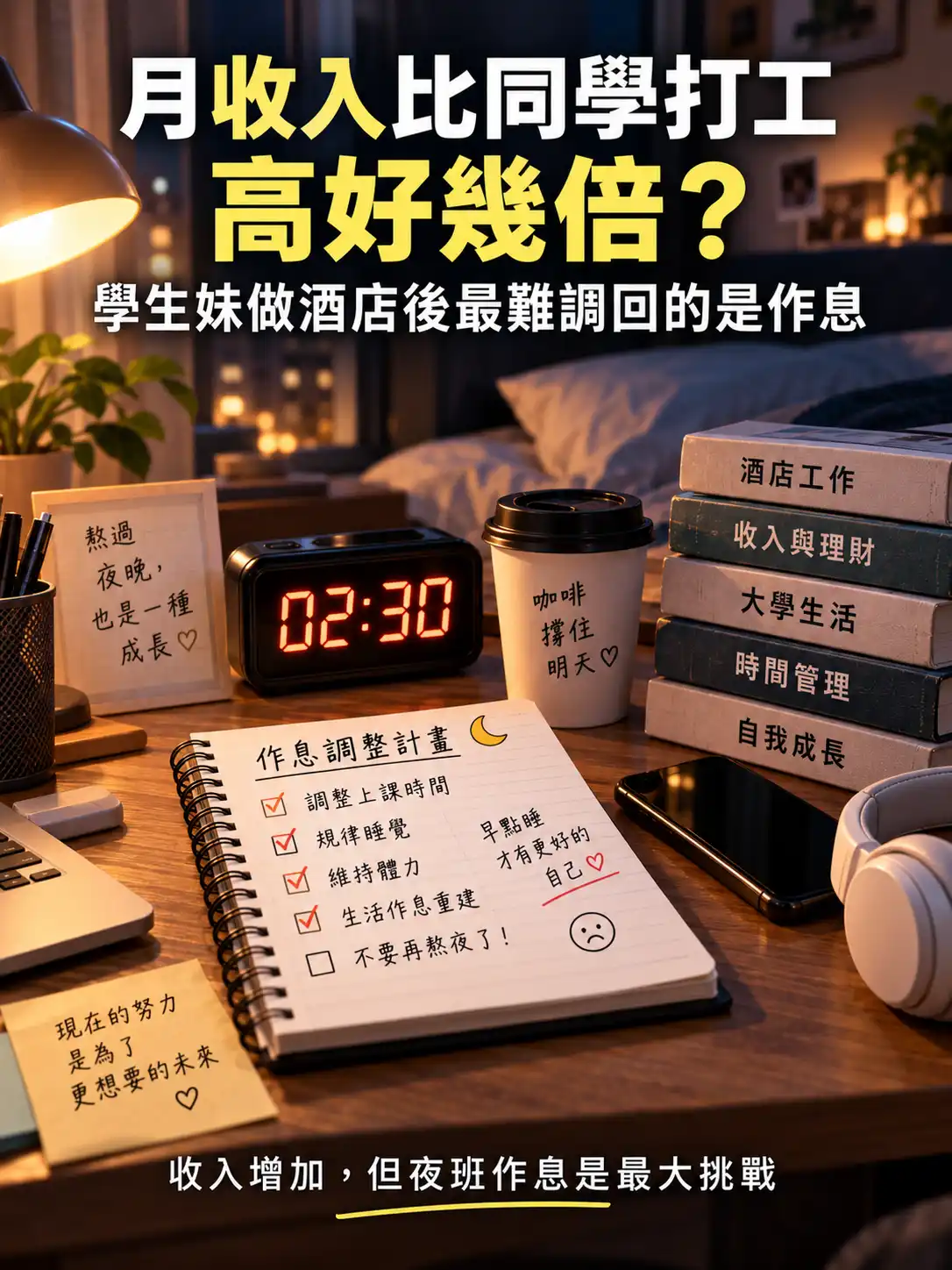 月收入比同學打工高好幾倍？學生妹做酒店後最難調回的是作息