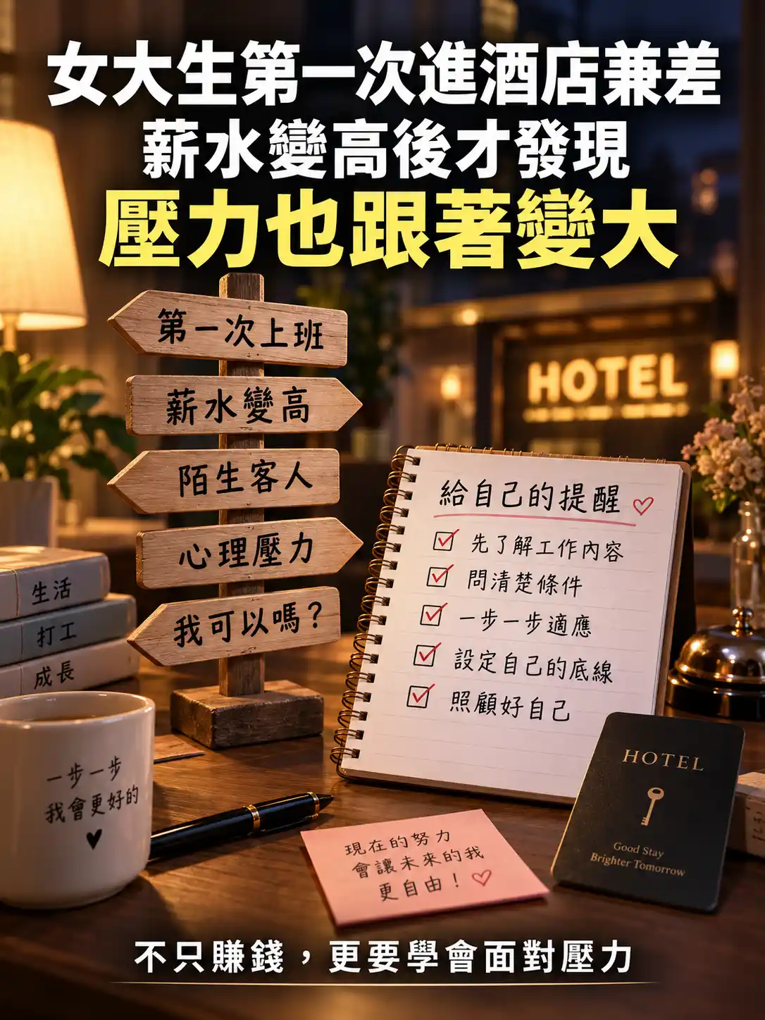 女大生第一次進酒店兼差，薪水變高後才發現壓力也跟著變大