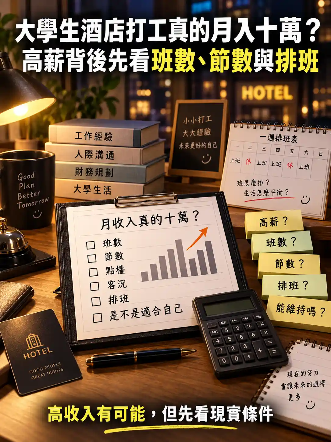 大學生酒店打工真的月入十萬？高薪背後先看班數、節數與排班