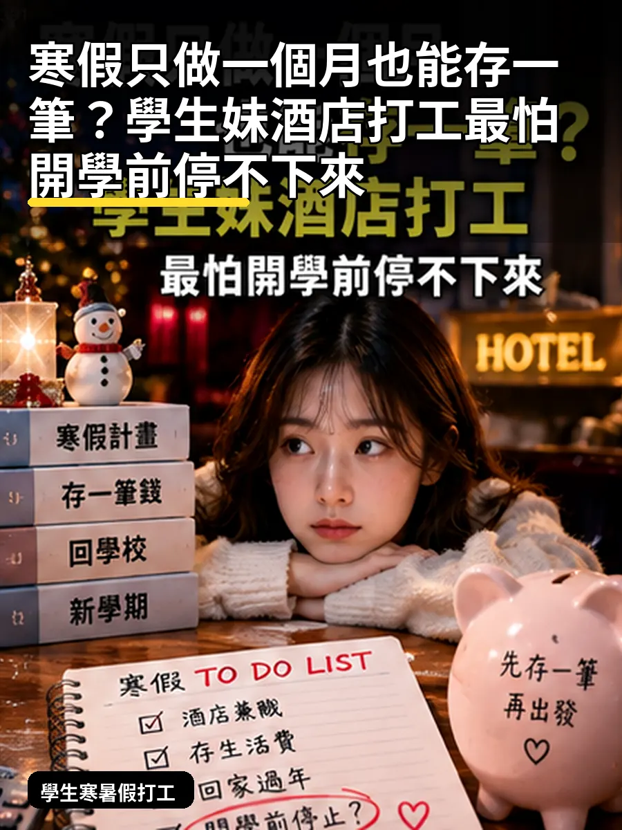 寒假只做一個月也能存一筆?學生妹酒店打工最怕開學前停不下來 寒假只做一個月也能存一筆?學生妹酒店打工最怕開學前停不下來
